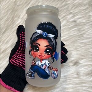 Dodgers Girl glass can 16oz